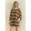 Coastal Breeze Stripe Sweatshirt Dress: Mocha