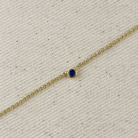 18k Gold Filled Dainty Bezel CZ Birthstone Bracelet