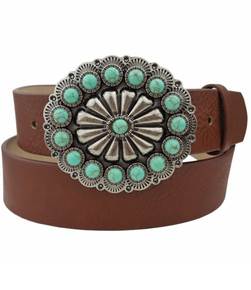 Western Turquoise Buckle Belt