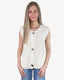Textured Knit Buttoned Sweater Vest - White