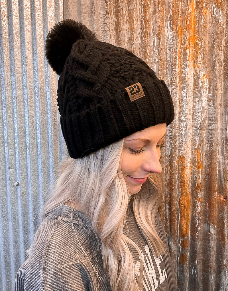 23 Gratitude Pom Pom Beanie