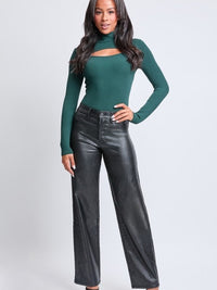 High Rise Straight Leg Metallic Pant