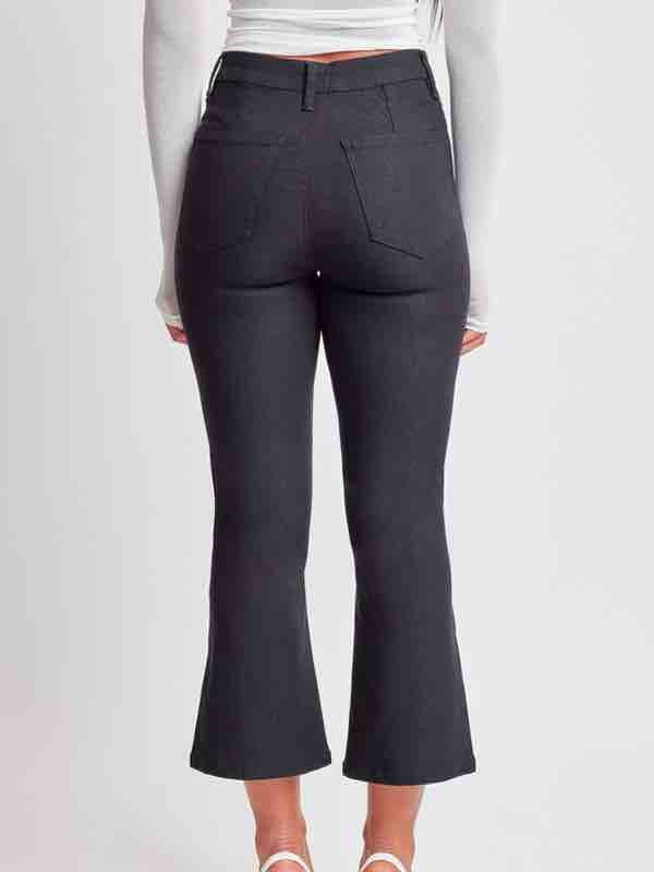 Hyperstretch Cropped Kick Flare - Black