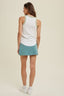 Ribbed Knit Tank Top With Color Contrast - D. Sage