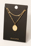 Oval Gold Dipped Pendant Layered Chain Necklace: G