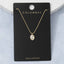 Gold Dipped Cz Oval Bezel Pendant Ball Chain Necklace: GOLD