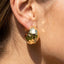 Gold Dipped Hammered Dome Huggie Hoop Earrings: GOLD