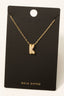 Gold Dipped Cz Pave Bubble Letter Pendant Necklace: K
