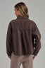 GARMENT WASH FALL JACKET BIG FRONT PATCH POCKETS: VINTAGE BROWN
