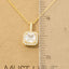 Gold Dipped Square Rhinestone Pendant Necklace: G