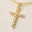 Gold Dipped Cz Pave Dainty Cross Pendant Necklace: GDCRY