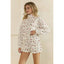 Cozy Holiday Print Lounge Sweatshirt: White Combo