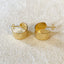 Wide Flat Polished Half Hoop Earrings