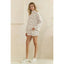 Cozy Holiday Print Lounge Shorts: White Combo