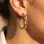 Secret Box Gold Dipped Braided Hoop Earrings: GD