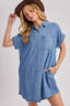 DENIM BUTTON DOWN SHIRT DRESS: MED.WASH