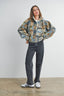 The Moss Patchwork Fleece Half Snap Top: OLIVE MULTI