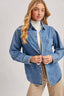 DENIM BUTTON DOWN OVERSIZED SHIRTS: MED.WASH