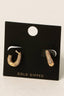 Gold Dipped Cz Pave Hinge Hoop Earrings: GOLD