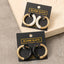 Gold Dipped Two Tone Color Block Round Hoop Earrings: GBK