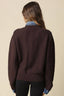Dana Layered Look Knit Cardigan: BROWN DENIM