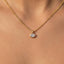 Oval Bezel Cz Solitaire Pendant Necklace: GOLD