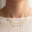 Double Layer Cz Charm Drop Chain Necklace: G