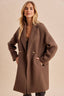 BOUCLE OVERSIZED LONG COAT: CHESTNUT