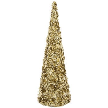 Gold Glitter & Sequin Cone Tree