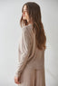 Knit Viscose Polyester Nylon Spandex Pullover: Mocha