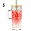 24oz Glass Tumbler With Handle and Bamboo Lid & Straw