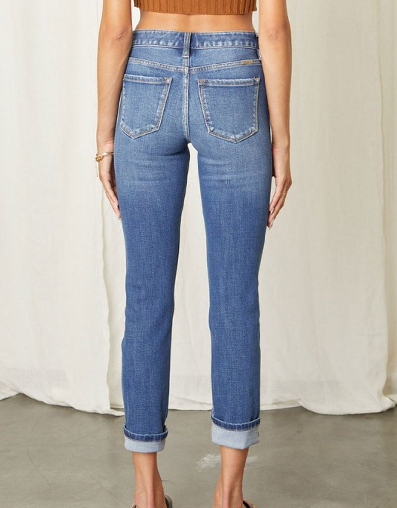 Cane Mid Rise Slim Straight Leg Jeans - Medium