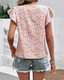 Ditsy Floral Round Neck Cap Sleeve Top - Pale Blush