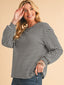 Striped Drop Shoulder Knit Top - Black