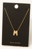 Gold Dipped Cz Pave Bubble Letter Pendant Necklace: M