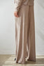 Knit Viscose Polyester Nylon Spandex Wide Leg Pant: Mocha