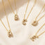 Gold Dipped Cz Pave Bubble Letter Pendant Necklace: L