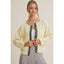 Cottage Garden Wool Blend Floral Placket Sweater Cardigan: OATMEAL