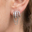 Stacked Cz Pave Chain Drape Triple Hoop Earrings: GDCRY