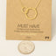 Gold Dipped Double Circle Chain Link Charm Necklace: S