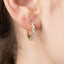 Mixed Cz Round And Baguette Huggie Earring Set: S