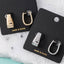 Polished Squared Oval Huggie Hoop Earrings: G