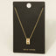 Gold Dipped Cz Pave Bubble Letter Pendant Necklace: H