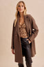 BOUCLE OVERSIZED LONG COAT: CHESTNUT