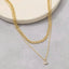 Secret Box Gold Dipped Layered Chain Cz Charm Necklace: GD