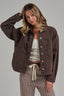 GARMENT WASH FALL JACKET BIG FRONT PATCH POCKETS: VINTAGE BROWN