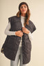 REVERSIBLE OVERSIZED QUILTTED PLAID VEST: Brown