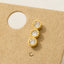 Gold Dipped Cz Triple Stud Bar Stud Earrings: G