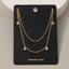 Double Layer Cz Charm Drop Chain Necklace: G