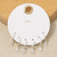 Cz Bezel Drop Charm Hoop Earring Set: GCL
